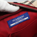 BURBERRY Nova Check Blue Label Shoulder Bag Nylon Beige Silver Auth 108828-11