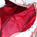 BURBERRY Nova Check Blue Label Shoulder Bag Nylon Beige Silver Auth 108828-18