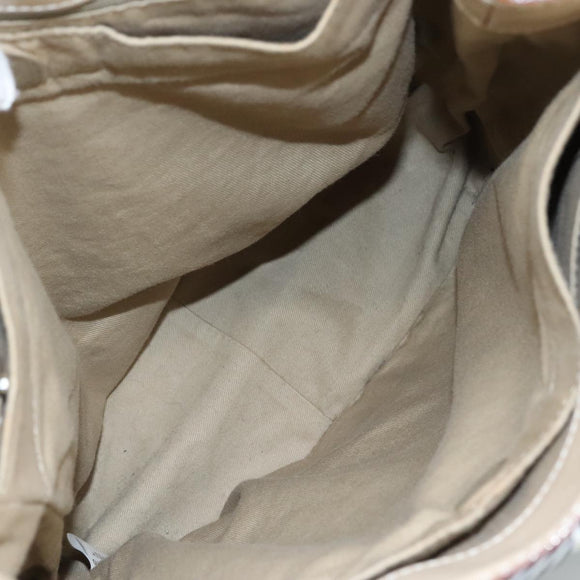 BURBERRY Nova Check Blue Label Tote Bag Canvas Navy Beige Silver Auth 108831