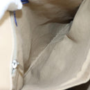 BURBERRY Nova Check Blue Label Tote Bag Canvas Navy Beige Silver Auth 108831-19