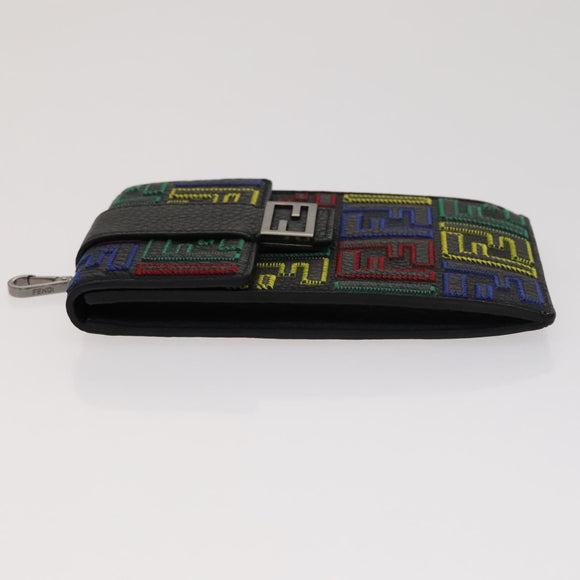 FENDI Zucca Canvas Smartphone holder Leather Multicolor 7AS120 Auth 108838V