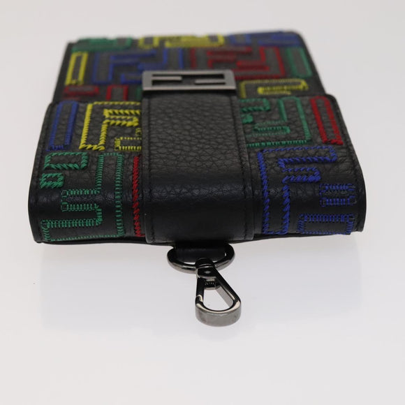 FENDI Zucca Canvas Smartphone holder Leather Multicolor 7AS120 Auth 108838V