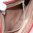 Burberrys Nova Check Hand Bag Canvas Leather Beige Red gold Auth 108865-21