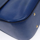 CELINE Hand Bag Leather 2way Blue Gold Auth 108868V-14