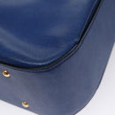 CELINE Hand Bag Leather 2way Blue Gold Auth 108868V-15