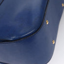 CELINE Hand Bag Leather 2way Blue Gold Auth 108868V-16