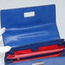 CELINE Hand Bag Leather 2way Blue Gold Auth 108868V-10