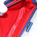 CELINE Hand Bag Leather 2way Blue Gold Auth 108868V-23