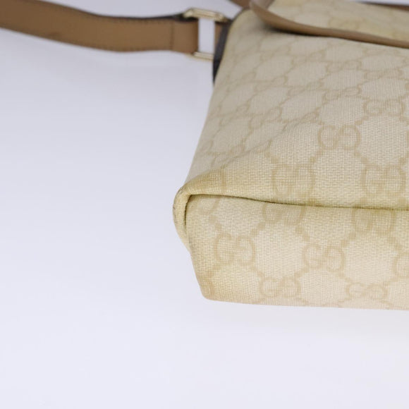 GUCCI GG Supreme Shoulder Bag PVC Beige Gold 223666 Auth 108900