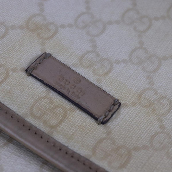 GUCCI GG Supreme Shoulder Bag PVC Beige Gold 223666 Auth 108900