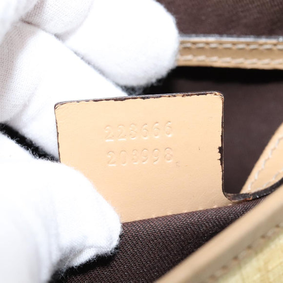 GUCCI GG Supreme Shoulder Bag PVC Beige Gold 223666 Auth 108900