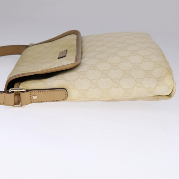 GUCCI GG Supreme Shoulder Bag PVC Beige Gold 223666 Auth 108900
