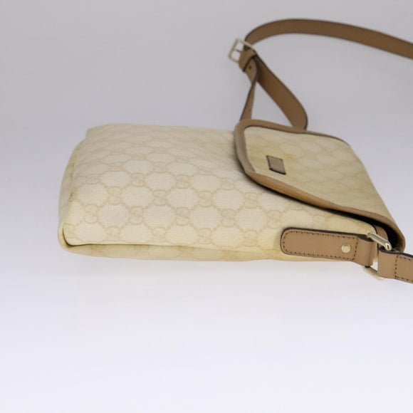 GUCCI GG Supreme Shoulder Bag PVC Beige Gold 223666 Auth 108900