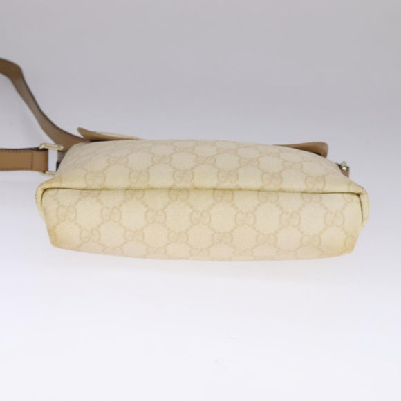 GUCCI GG Supreme Shoulder Bag PVC Beige Gold 223666 Auth 108900