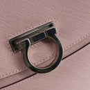 Salvatore Ferragamo Gancini Hand Bag Leather Pink Auth 108902V-17