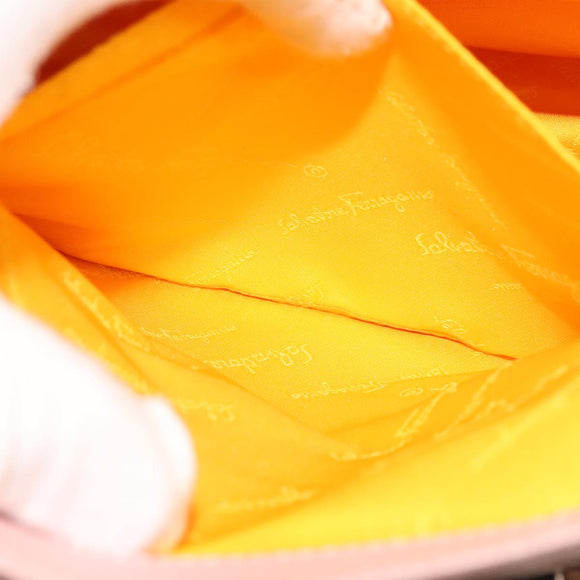 Salvatore Ferragamo Gancini Hand Bag Leather Pink Auth 108902V