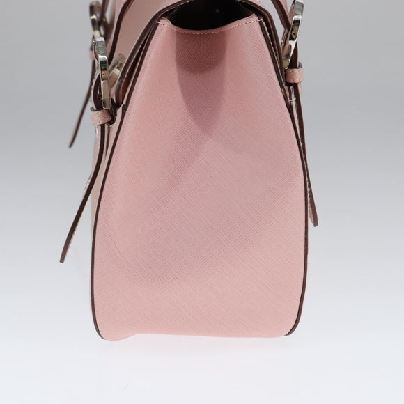 Salvatore Ferragamo Gancini Hand Bag Leather Pink Auth 108902V