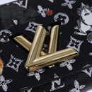 LOUIS VUITTON Monogram Catgram Portefeuille Chain Wallet Black M63888 108905S-19