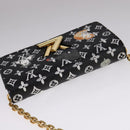 LOUIS VUITTON Monogram Catgram Portefeuille Chain Wallet Black M63888 108905S-6