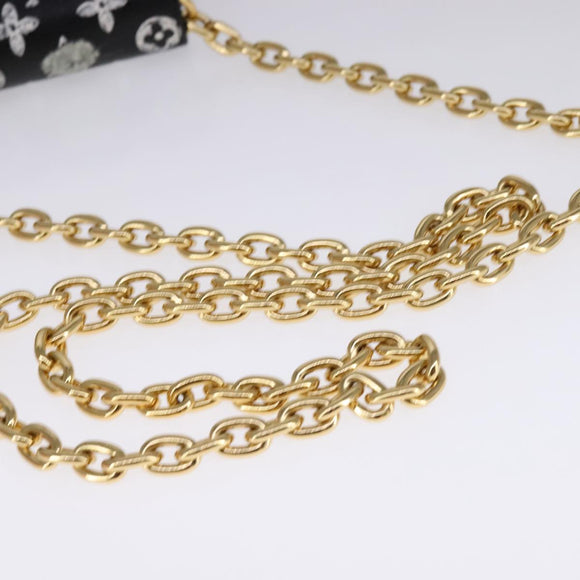 LOUIS VUITTON Monogram Catgram Portefeuille Chain Wallet Black M63888 108905S