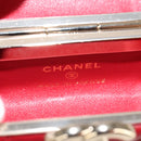 CHANEL Small Box Matelasse Chain Pouch Lamb Skin Red CC Auth 108916AV-18