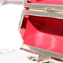 CHANEL Small Box Matelasse Chain Pouch Lamb Skin Red CC Auth 108916AV-20