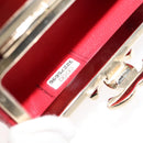 CHANEL Small Box Matelasse Chain Pouch Lamb Skin Red CC Auth 108916AV-12