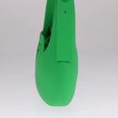 BOTTEGA VENETA Triangle Punch Shoulder Bag Rubber Green Auth 108918V-4