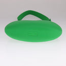 BOTTEGA VENETA Triangle Punch Shoulder Bag Rubber Green Auth 108918V-5