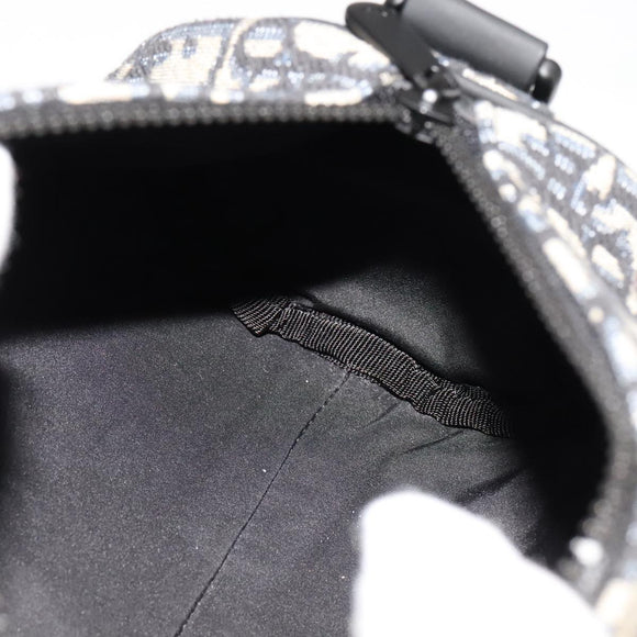 Christian Dior Trotter Canvas Oblique Rabbit Shoulder Bag Navy Auth 108919A