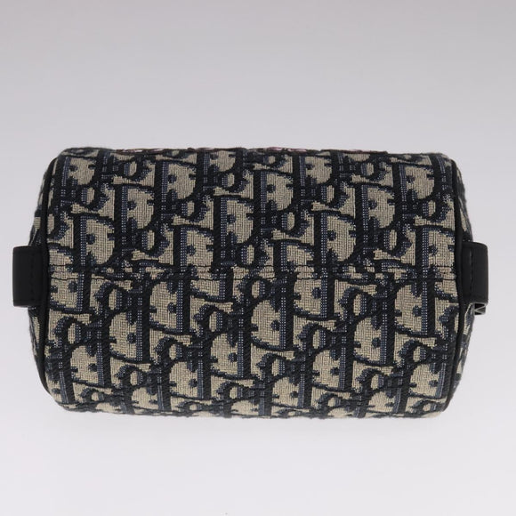 Christian Dior Trotter Canvas Oblique Rabbit Shoulder Bag Navy Auth 108919SM