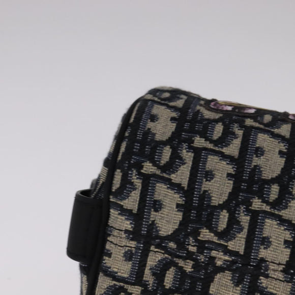 Christian Dior Trotter Canvas Oblique Rabbit Shoulder Bag Navy Auth 108919A