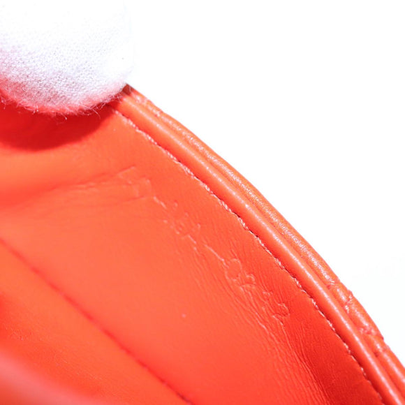 Christian Dior Caro Micro Chain Canage Shoulder Bag Leather Orange Auth 108920SAM