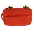 Christian Dior Caro Micro Chain Canage Shoulder Bag Leather Orange Auth 108920AM-2