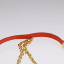 Christian Dior Caro Micro Chain Canage Shoulder Bag Leather Orange Auth 108920AM-14