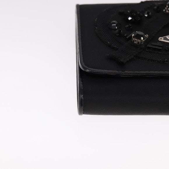 PRADA Wallet Nylon Black Auth 108925