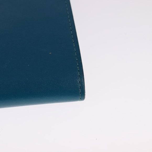 HERMES Bearn Compact Wallet Leather Blue Auth 108926