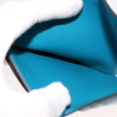 HERMES Bearn Compact Wallet Leather Blue Auth 108926-19