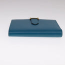 HERMES Bearn Compact Wallet Leather Blue Auth 108926-6