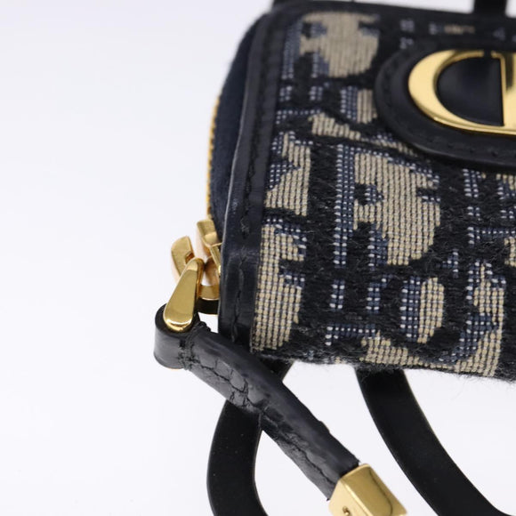 Christian Dior Neck Strap Phone Folder Trotter Canvas Navy Auth 108927