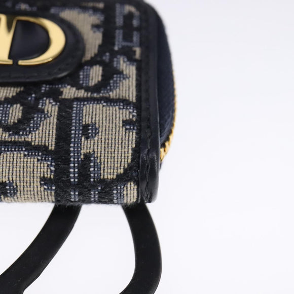 Christian Dior Neck Strap Phone Folder Trotter Canvas Navy Auth 108927