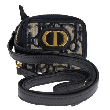 Christian Dior Neck Strap Phone Folder Trotter Canvas Navy Auth 108927