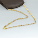 Salvatore Ferragamo Chain Shoulder Bag Leather Brown Gold Auth 108953-7