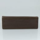 Salvatore Ferragamo Chain Shoulder Bag Leather Brown Gold Auth 108953-5