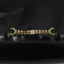 CELINE Chain Shoulder Bag Patent leather Black Auth 108958-9
