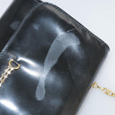 CELINE Chain Shoulder Bag Patent leather Black Auth 108958-10