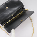 CELINE Chain Shoulder Bag Patent leather Black Auth 108958-15