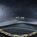 CELINE Chain Shoulder Bag Patent leather Black Auth 108958-17