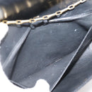 CELINE Chain Shoulder Bag Patent leather Black Auth 108958-20