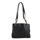 CHANEL Matelasse Chain Shoulder Bag Leather Gold Black CC Auth 108965-1